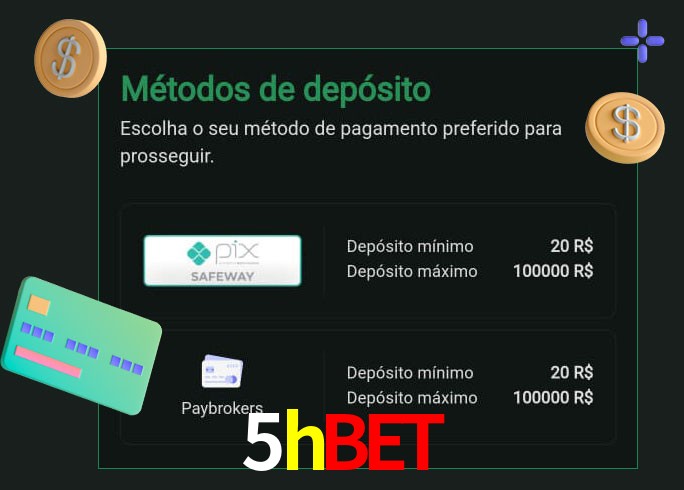 O cassino 5hbet oferece uma grande variedade de métodos de pagamento